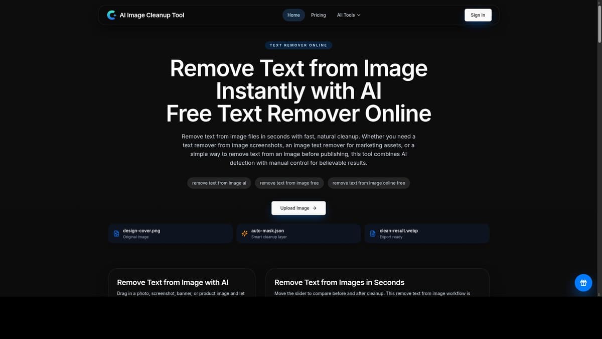 AI Image Cleanup Tool