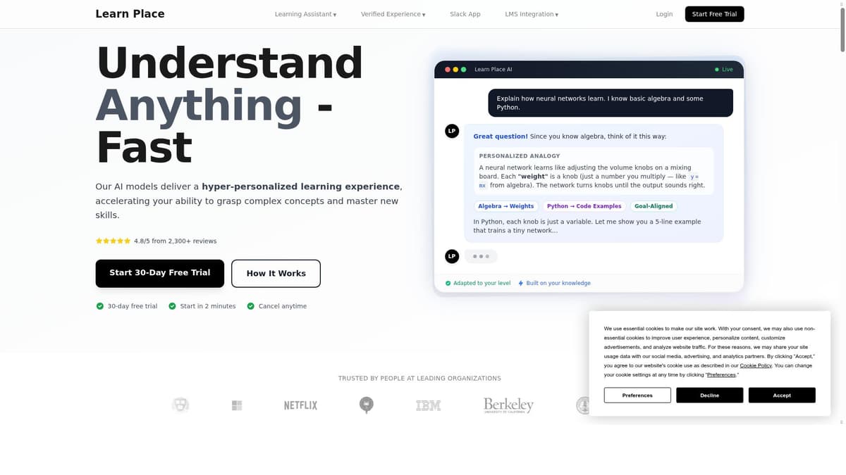 Learn Place AI-Powered Personalized Learning Assistant