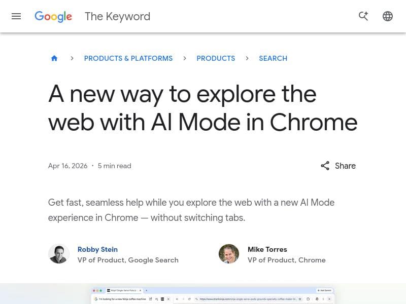 AI Mode in Chrome