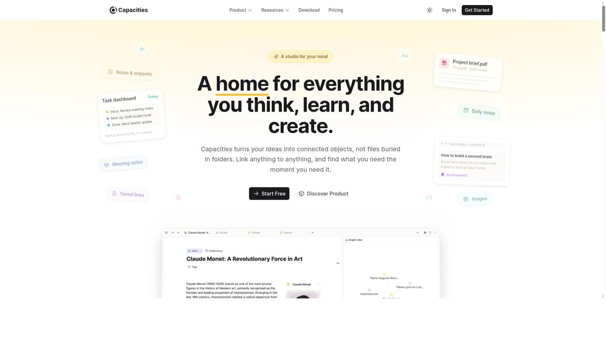 Capacities Mobile App