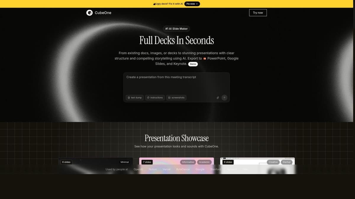 Presentation 2.0 by CubeOne