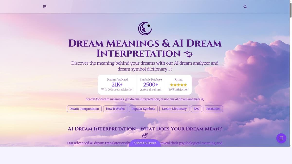 Dream Meaning AI - Tool for interpreting your dreams