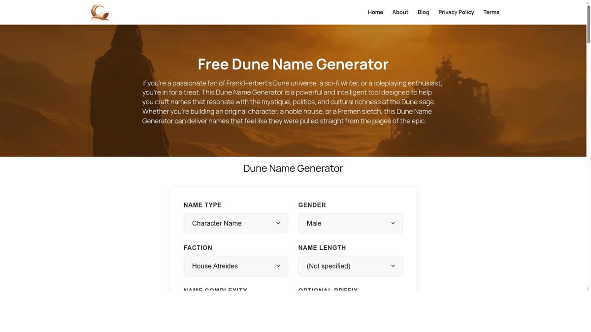 Dune Name Generator
