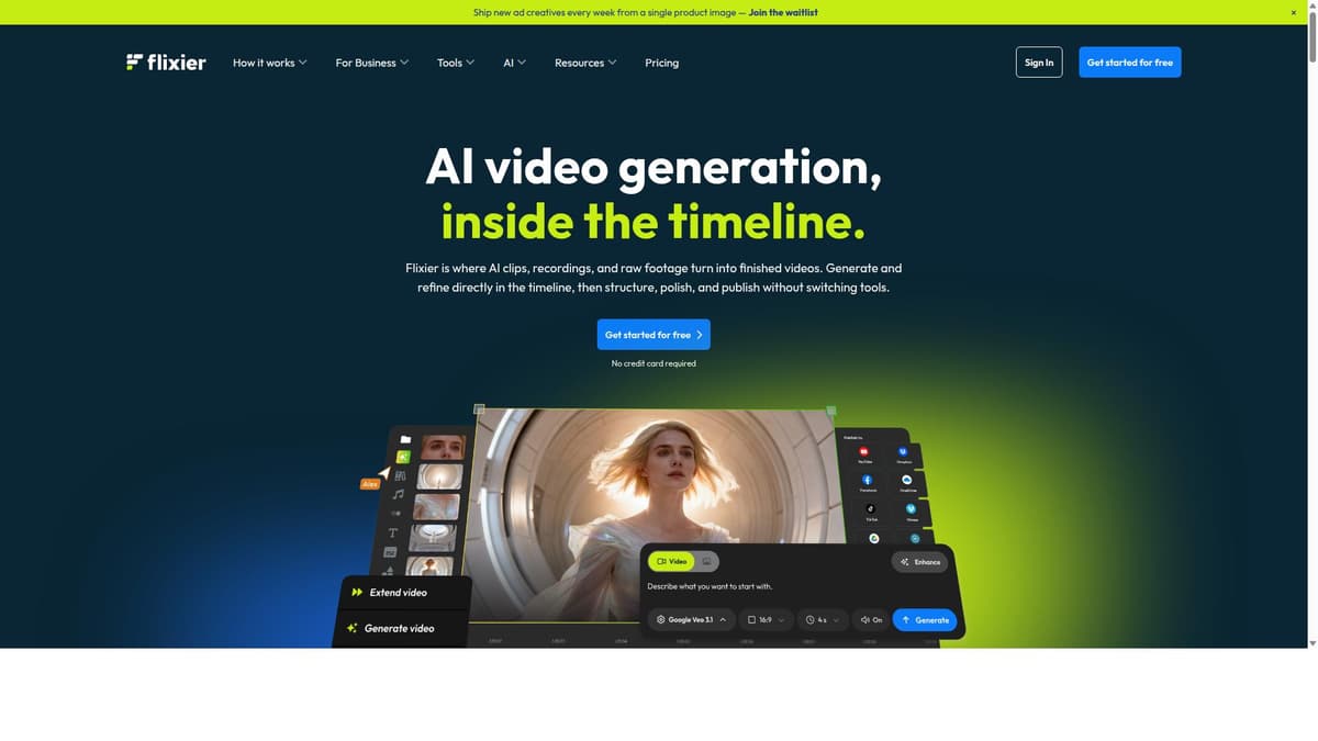 Flixier Generate AI Video in Timeline