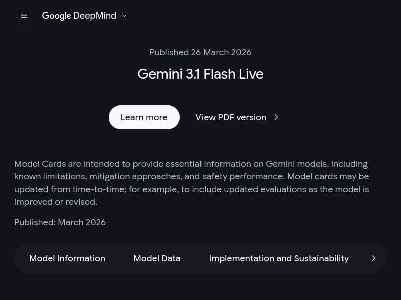 Gemini 3.1 Flash Live
