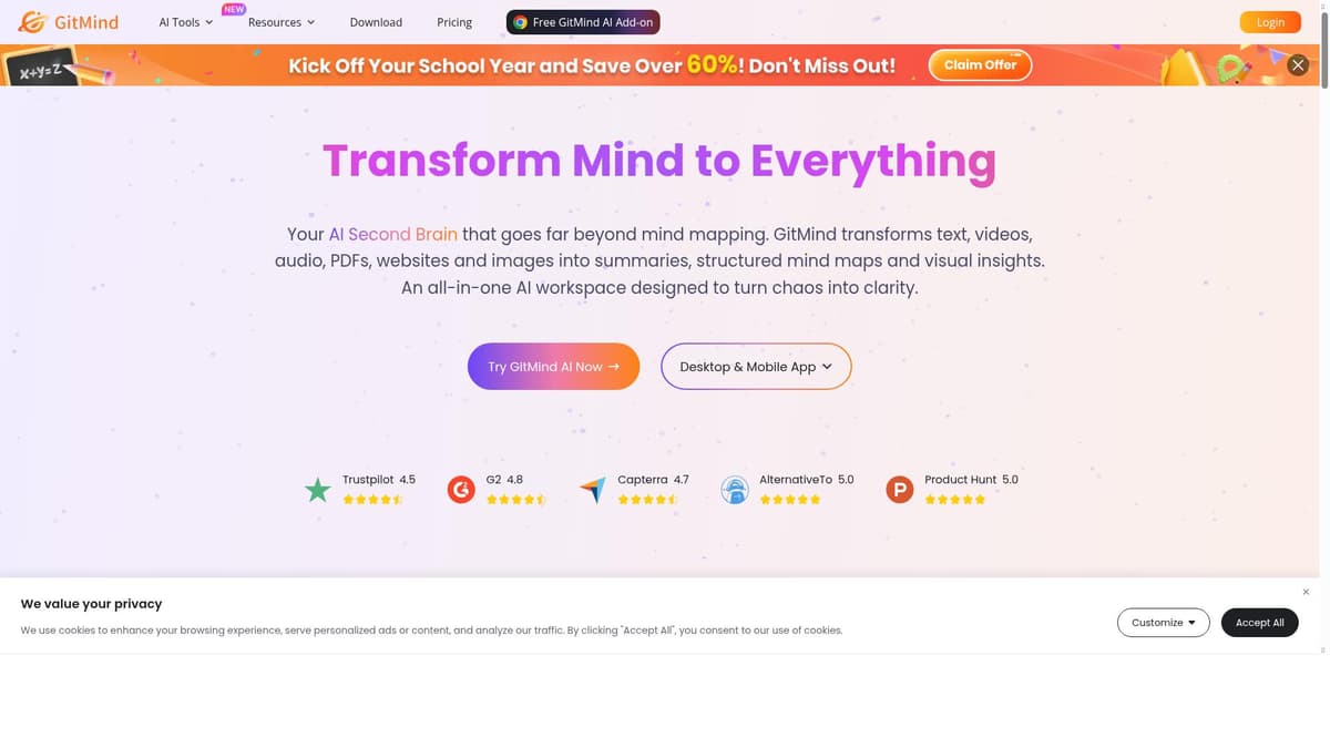 GitMind AI for Mind Maps