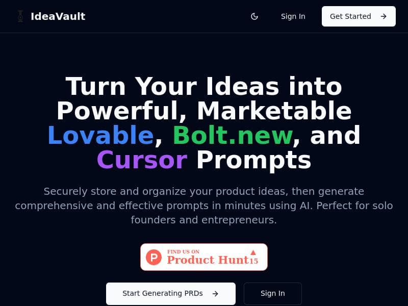 IdeaVault - Store Ideas & Make Prompts