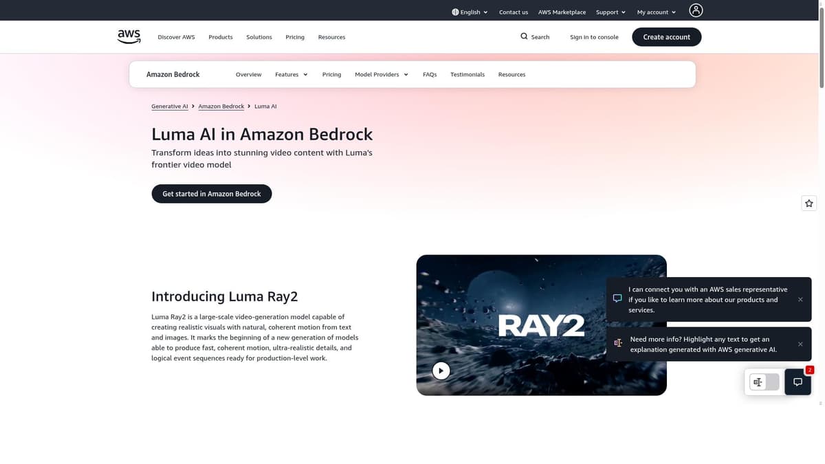 Amazon Bedrock: Luma Ray 2