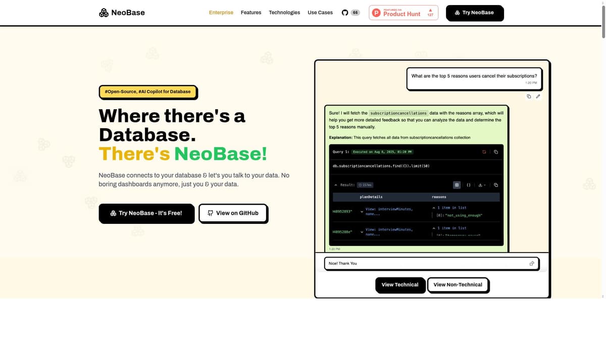 NeoBase - AI Copilot for Database