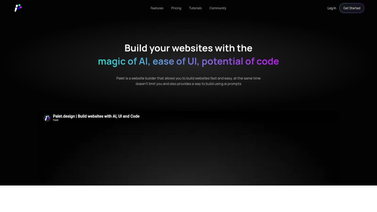 Palet: Website Builder