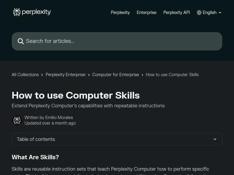 Perplexity Computer Skills