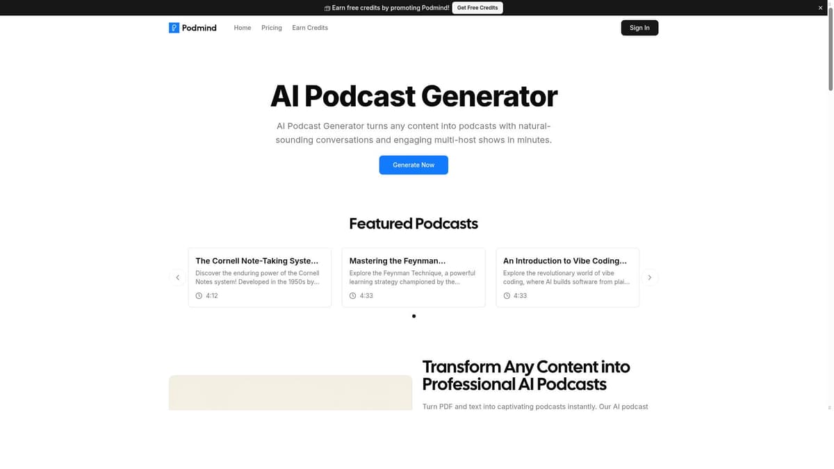 Podmind - AI Podcast Maker