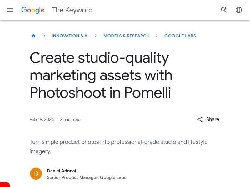 Google Pomelli - Photoshoot