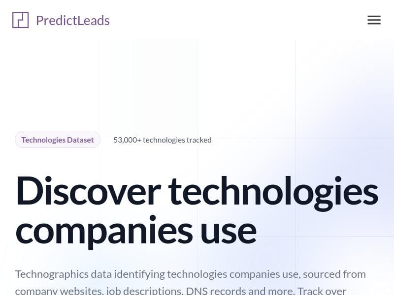 PredictLeads Technographics Dataset