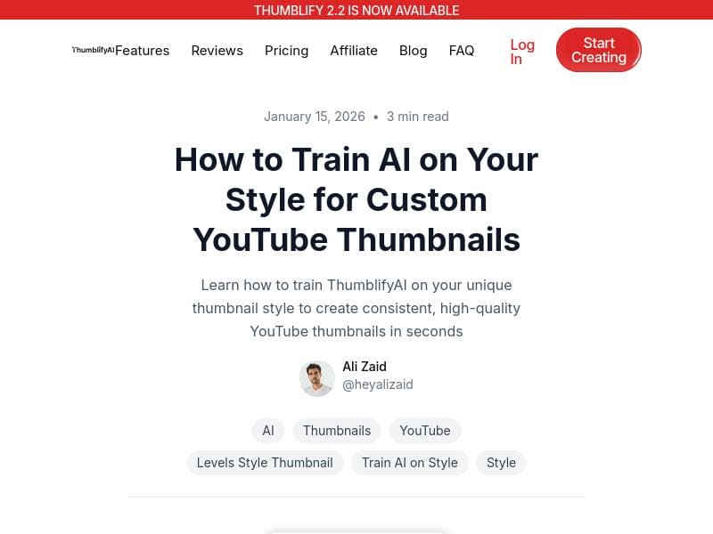 Train Custom AI on Face & Style