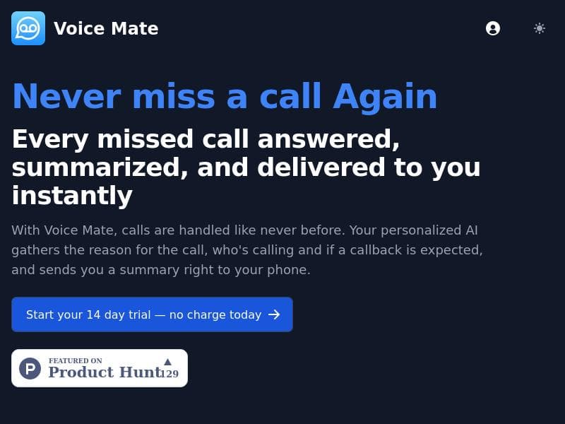 Voice Mate - AI powered Voicemail