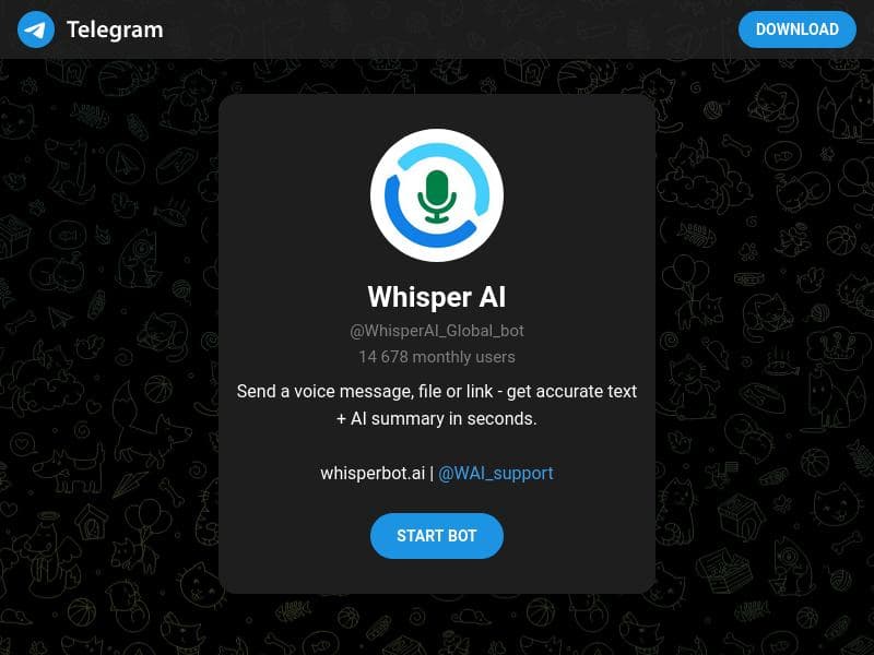 Whisper STT Telegram Bot