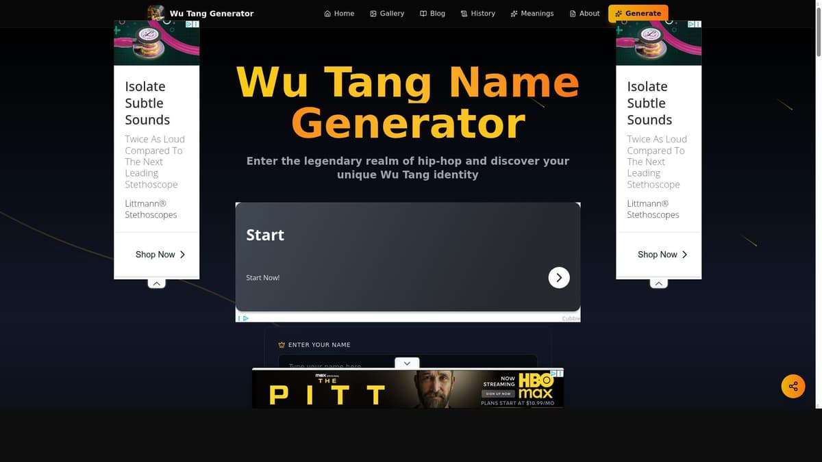 Wu Tang Name Generator