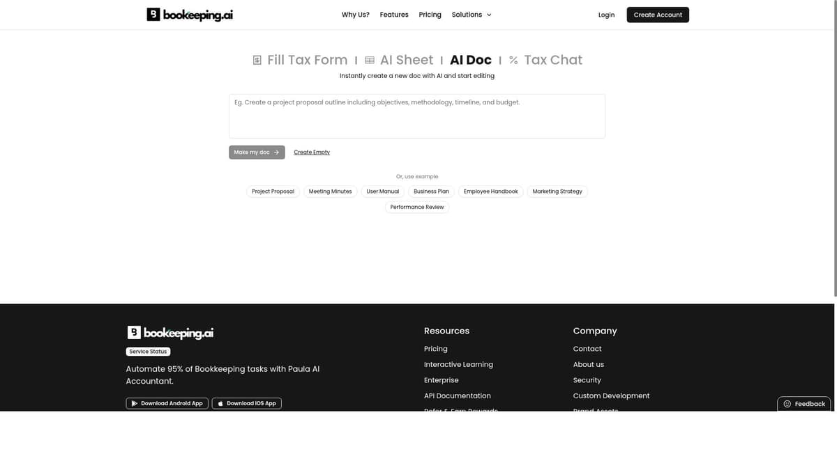 AI Spreadsheet Generator Tool