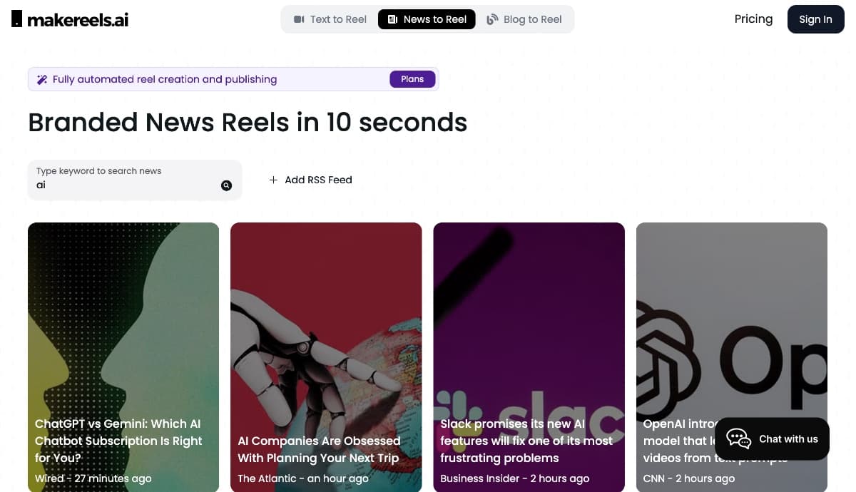 AI News to Reels