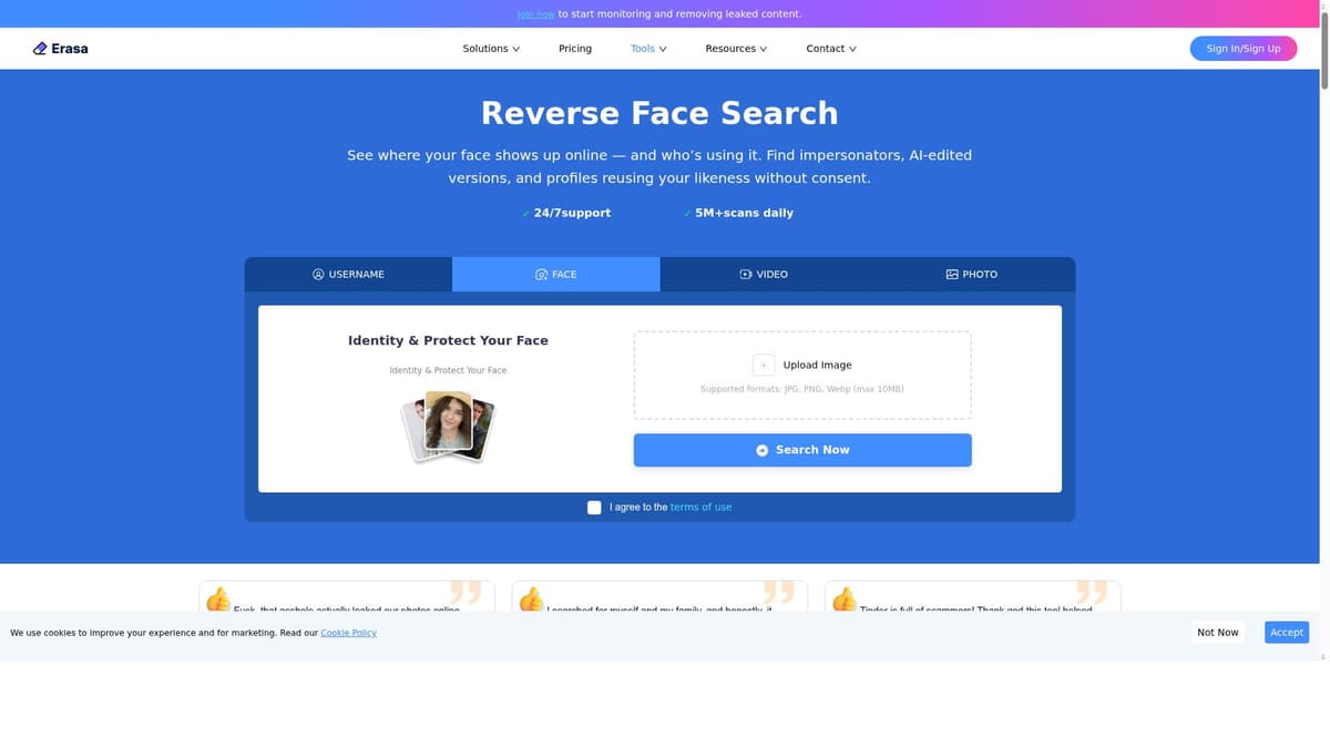 Erasa-Reverse Face Search