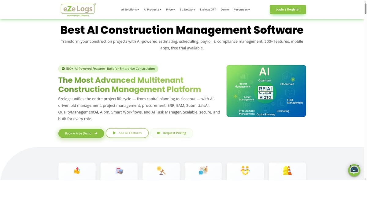 Ezelogs AI Powered Construction Industry Software