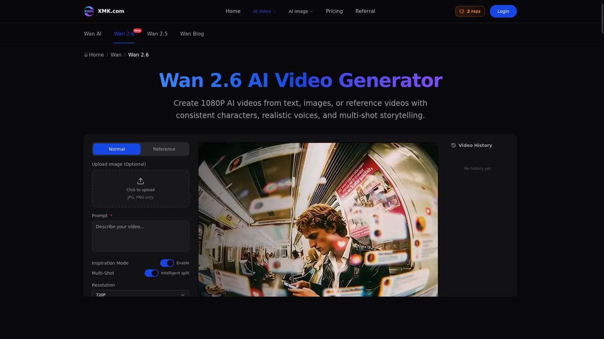 JXP Wan 2.6 AI Video Generator